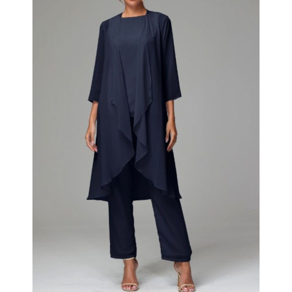 Bridess 3 piece navy blue formal lined pant suit size 12